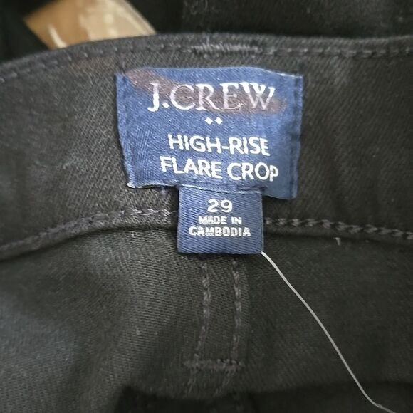 NWT J.Crew Factory High-rise black flare crop jean in all-day stretch - Picture 8 of 9